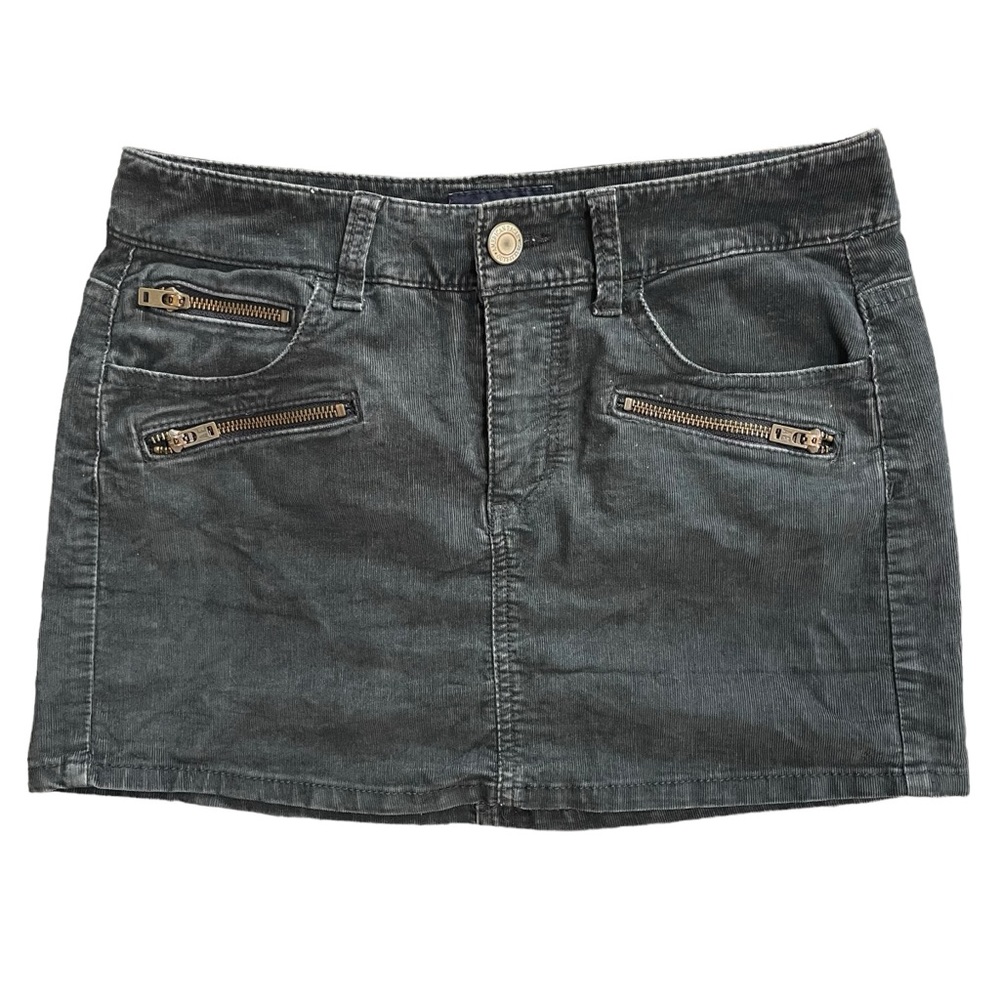 American Eagle Black Corduroy Mini Skirt